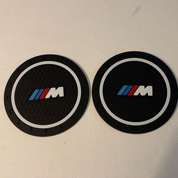 BMW Motorsports Logo Cup Holder Coasters set of 2 NWT - Picture 1 of 4